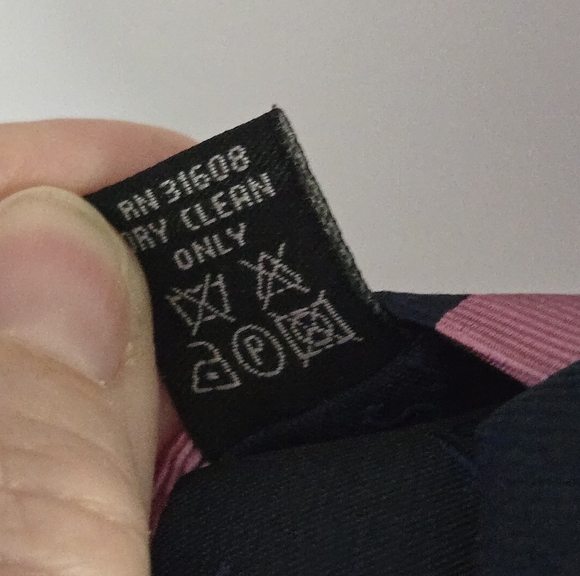 Jos. A. Bank Silk Pink and Black Diagonal Striped Tie - Picture 8 of 8